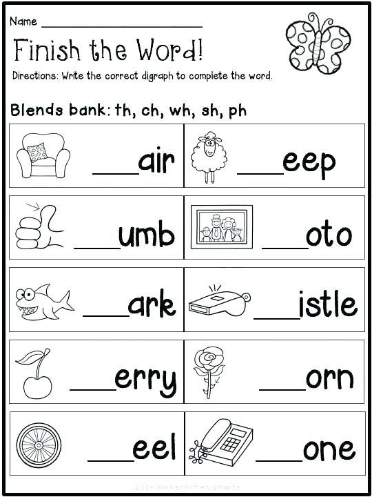 21 English Blends Worksheets For Kindergarten