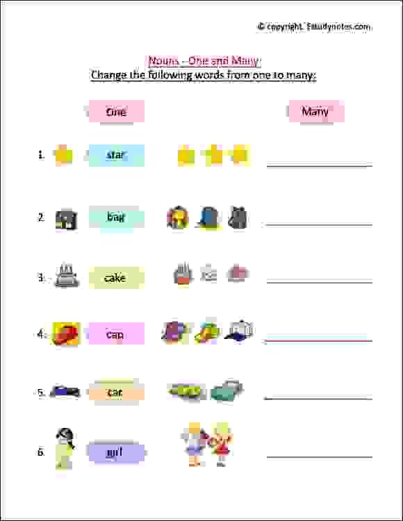 21 English Worksheets For Grade 1 Noun