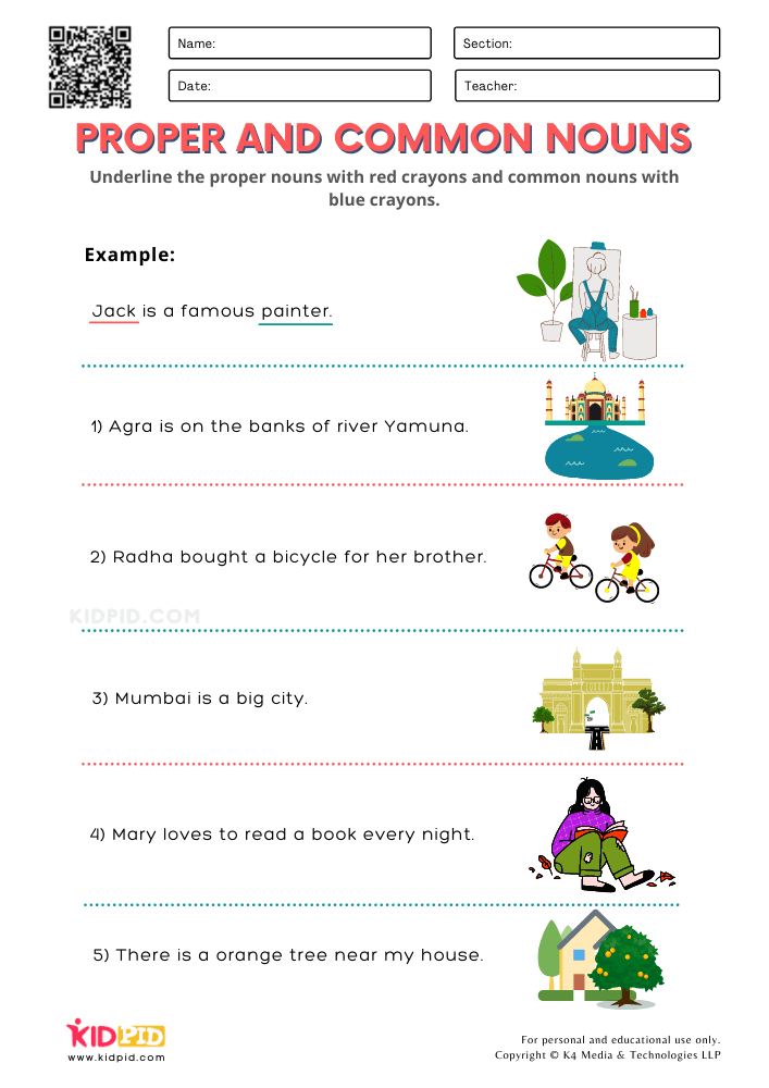 21 English Worksheets For Grade 1 Noun