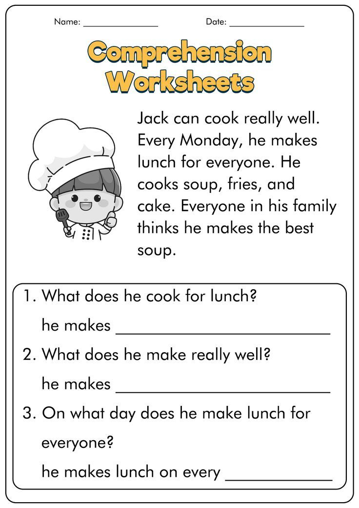 21 Free Reading Comprehension Worksheets 1St Grade