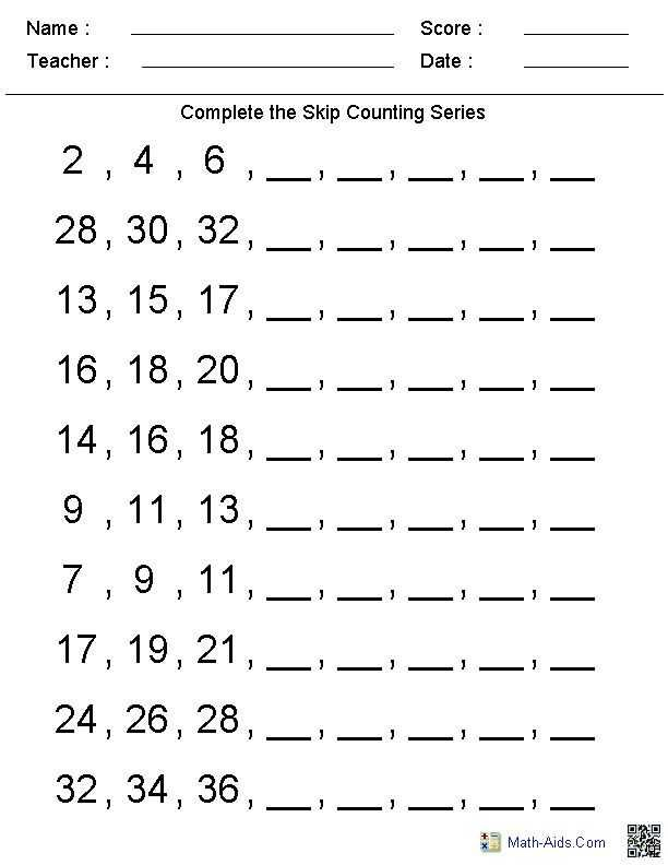 21 Grade 1 Math Worksheets Free Printable Skip Counting