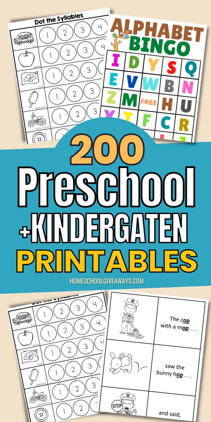 21 Homeschool Kindergarten Printables Free Worksheets