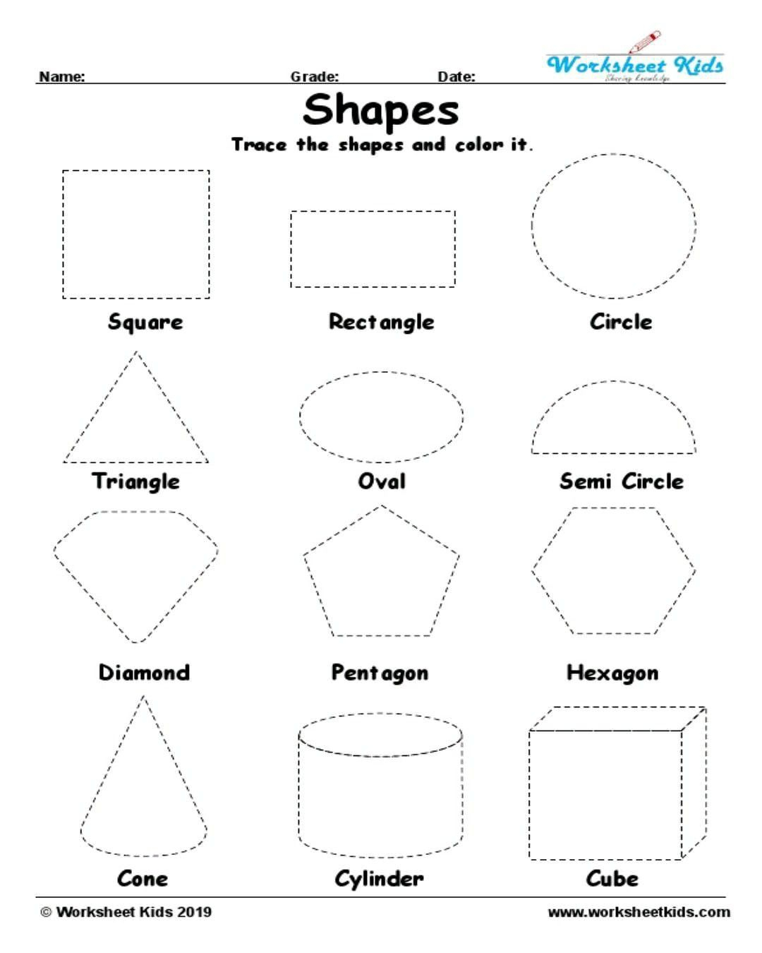 21 Kindergarten Worksheets On Shapes