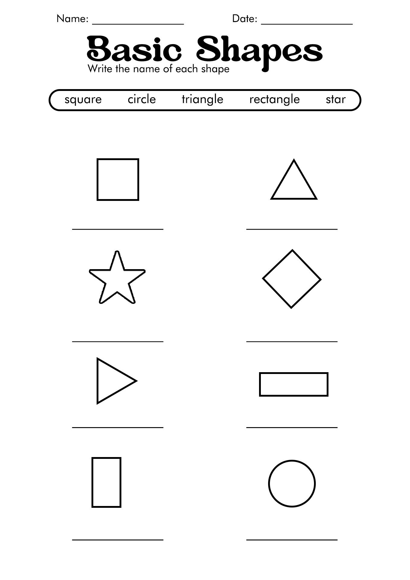 21 Kindergarten Worksheets On Shapes