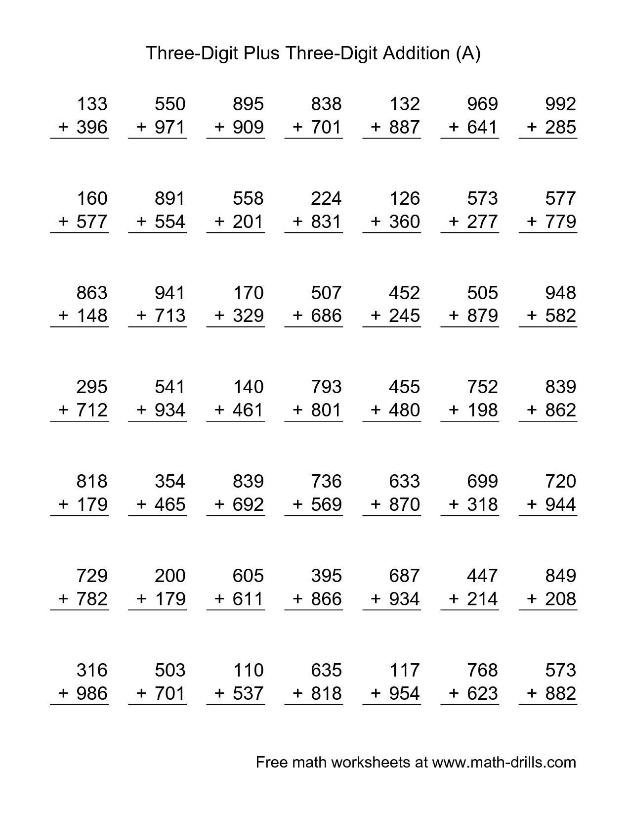 21 Long Addition Worksheets 4Th Grade