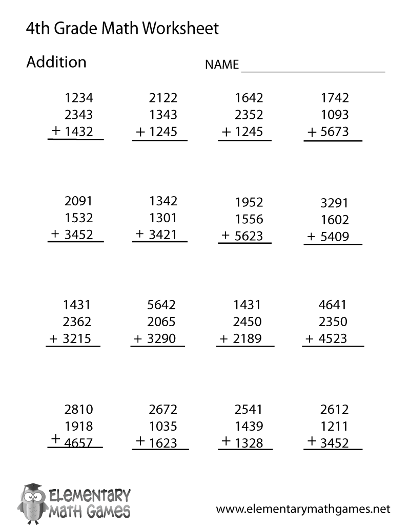 21 Long Addition Worksheets 4Th Grade