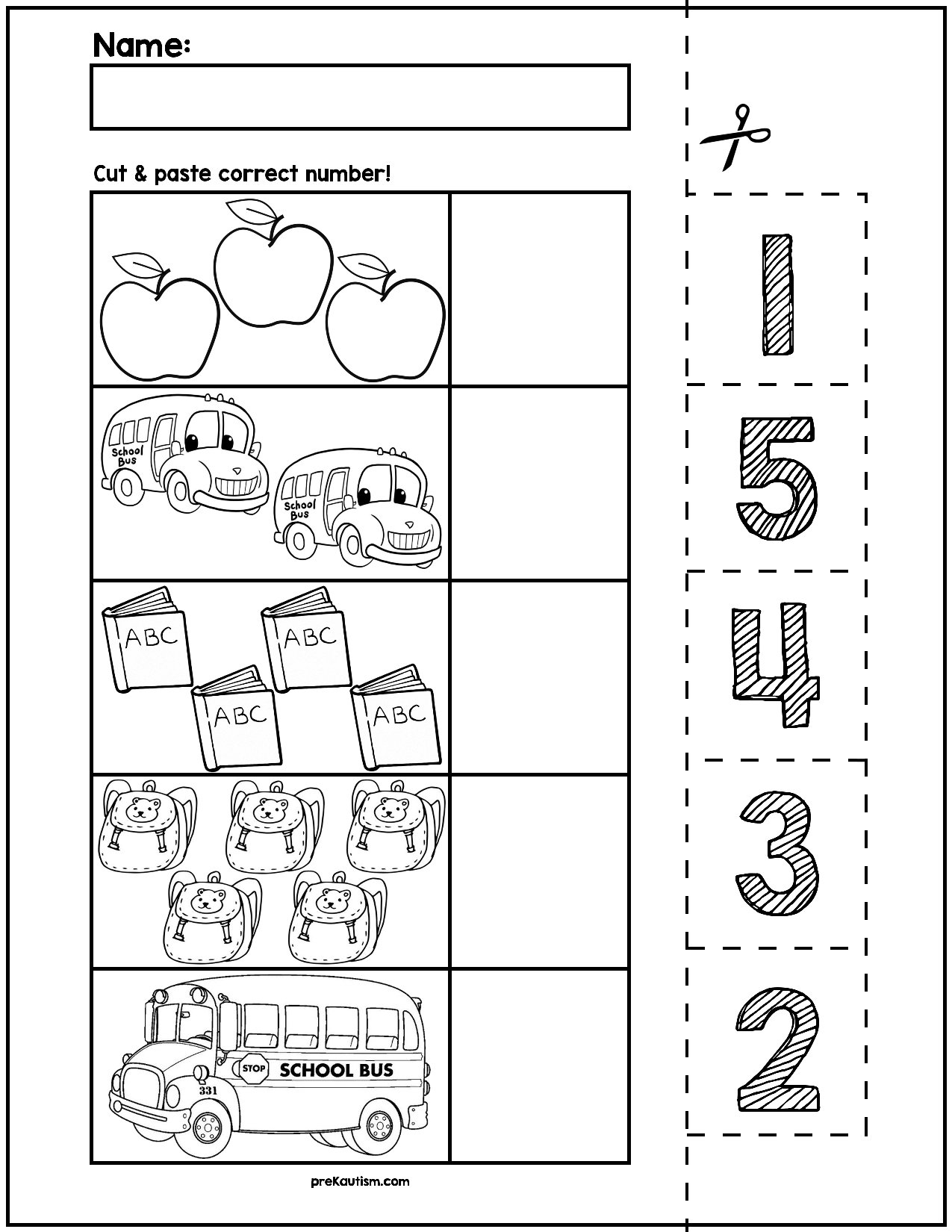 21 Math Kindergarten Worksheets 1-5