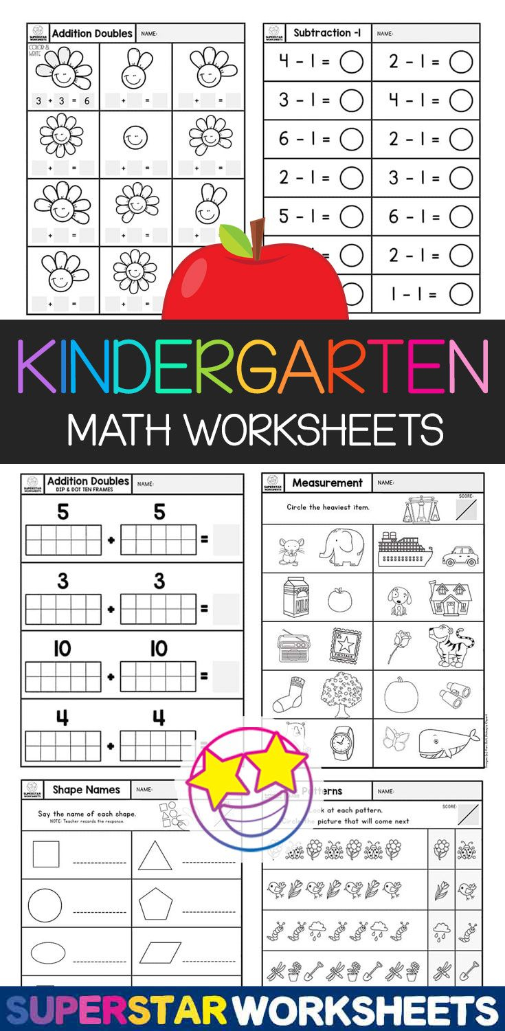 21 Math Kindergarten Worksheets 1-5