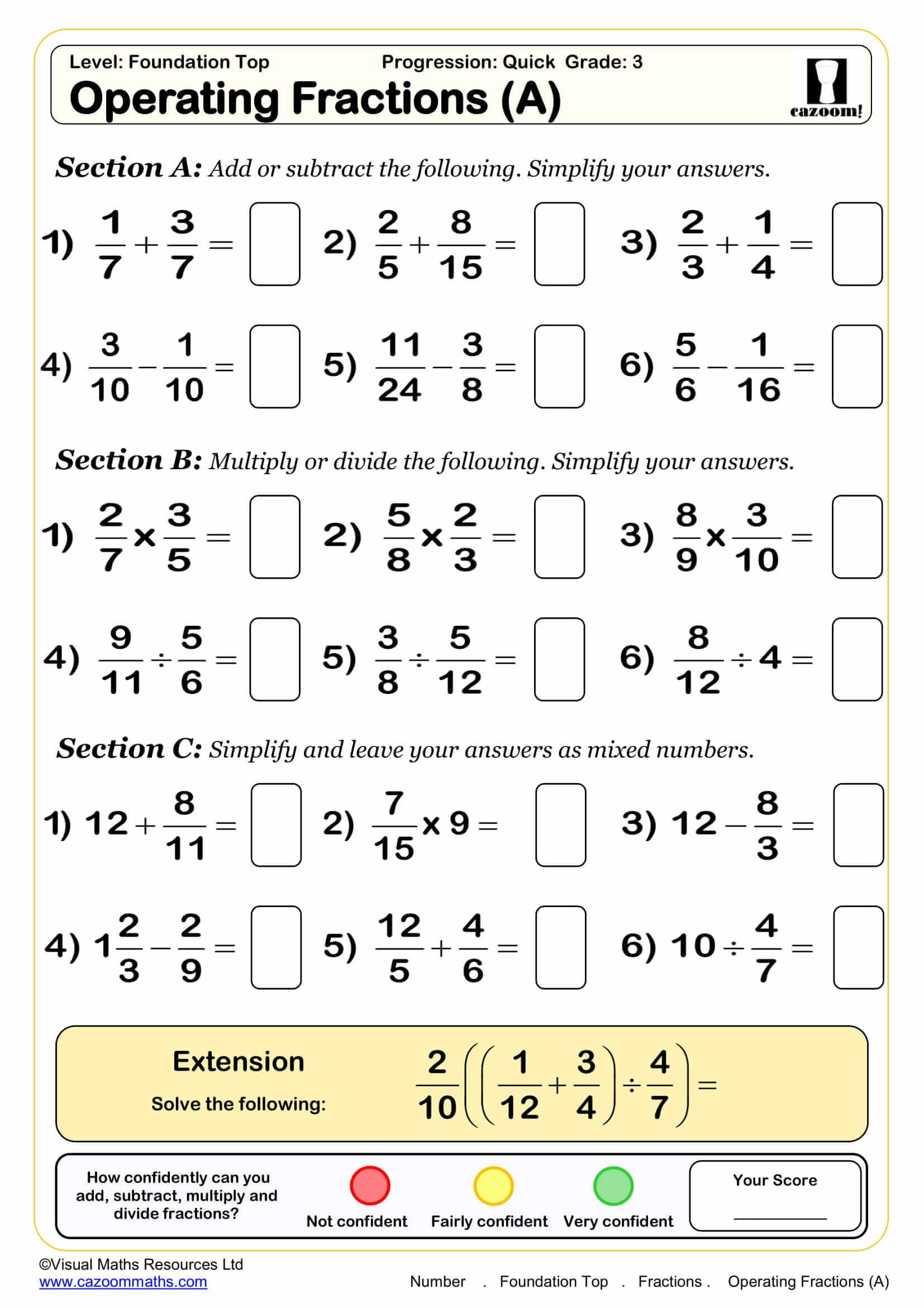 21 Math Worksheets Dividing Fractions