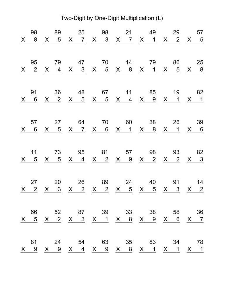 21 Multiplication Worksheets Grade 8