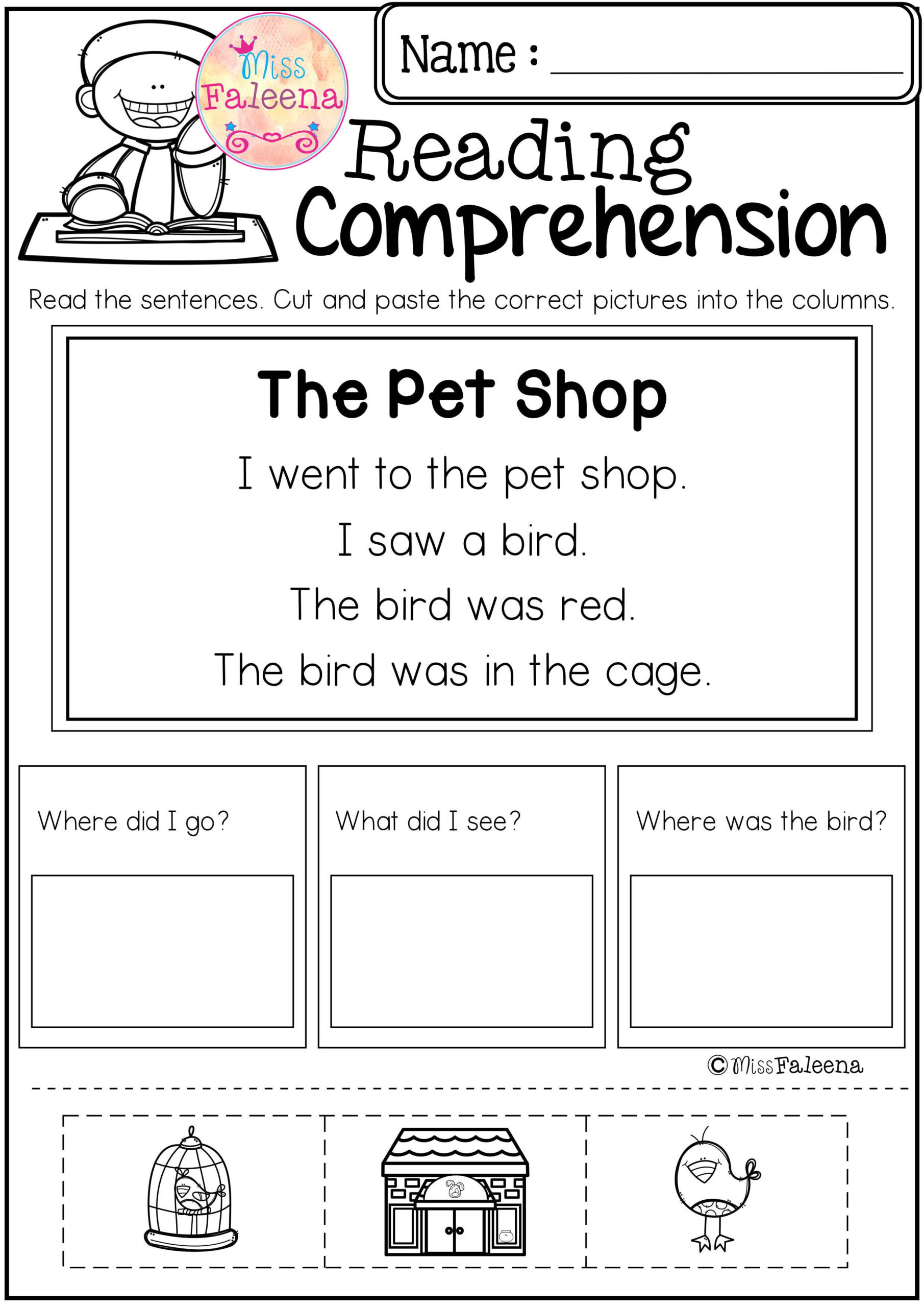 21 Reading Comprehension Worksheets Cut And Paste