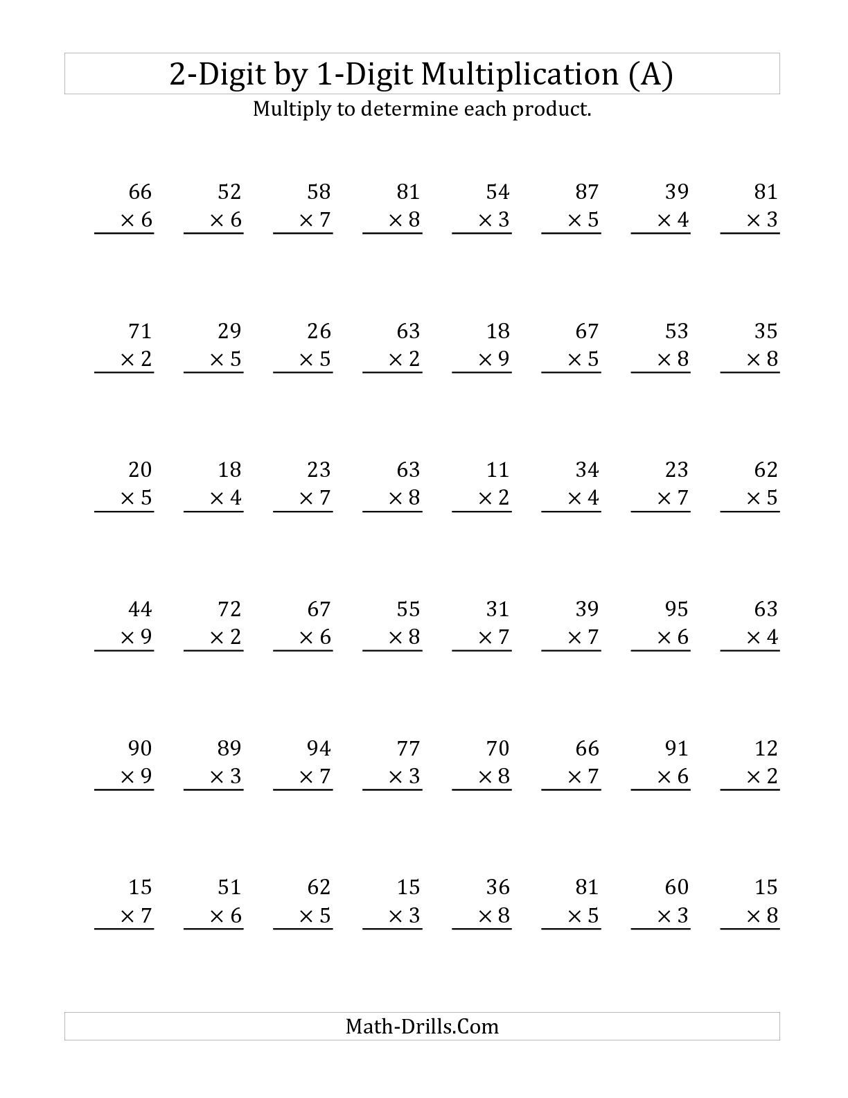 21 Touch Math Multiplication Worksheets