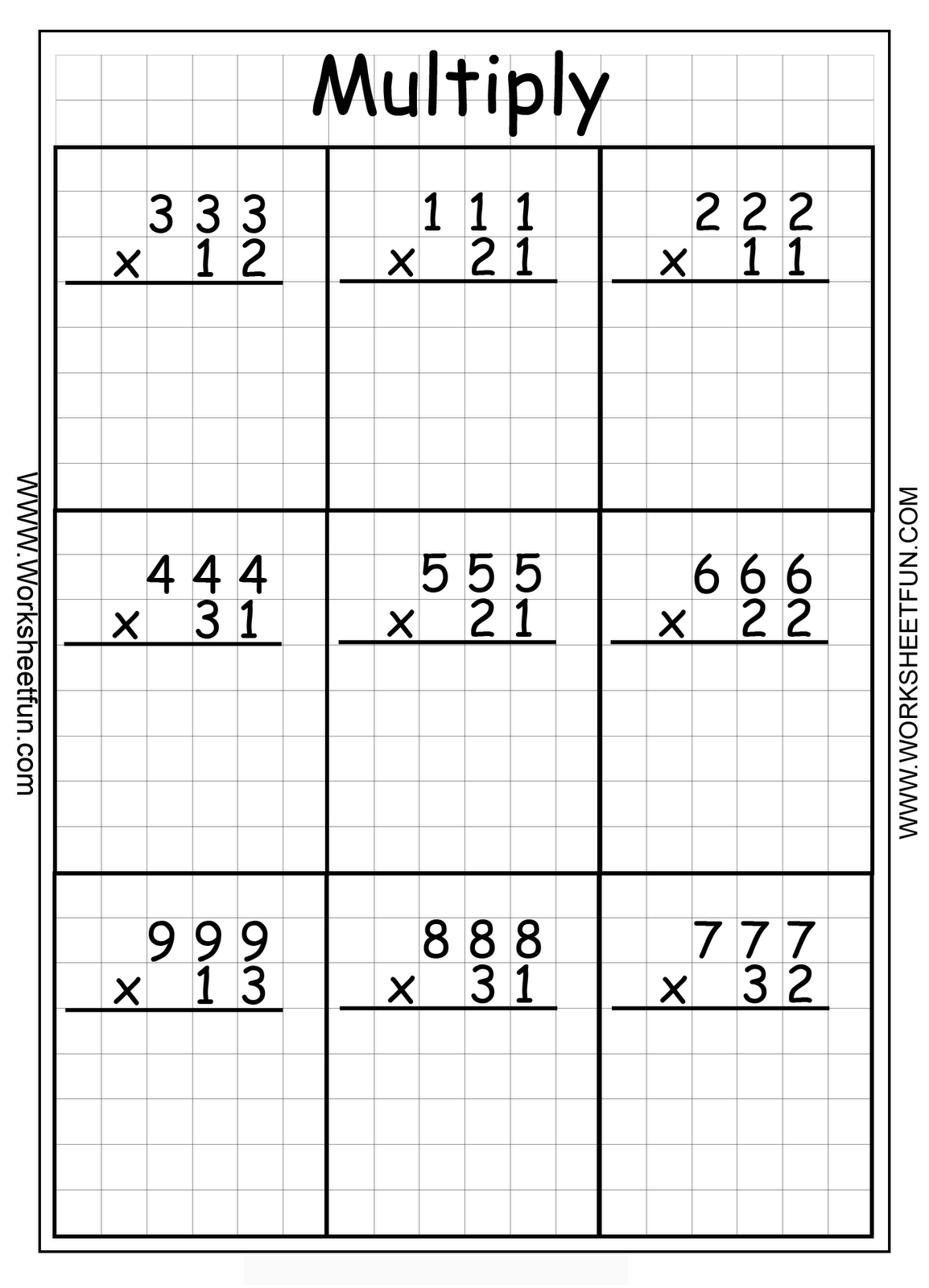 21 Touch Math Multiplication Worksheets