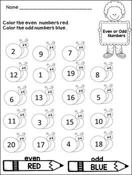 2nd Grade Odd and Even Worksheets by Dana's Wonderland