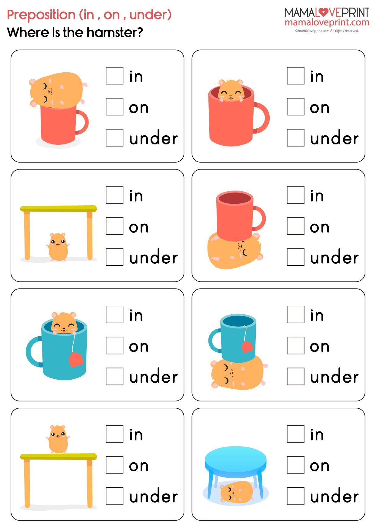 40 English worksheets for kindergarten