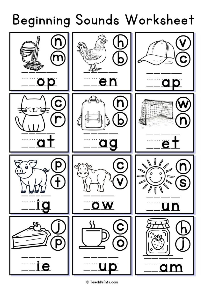 40 English worksheets for kindergarten