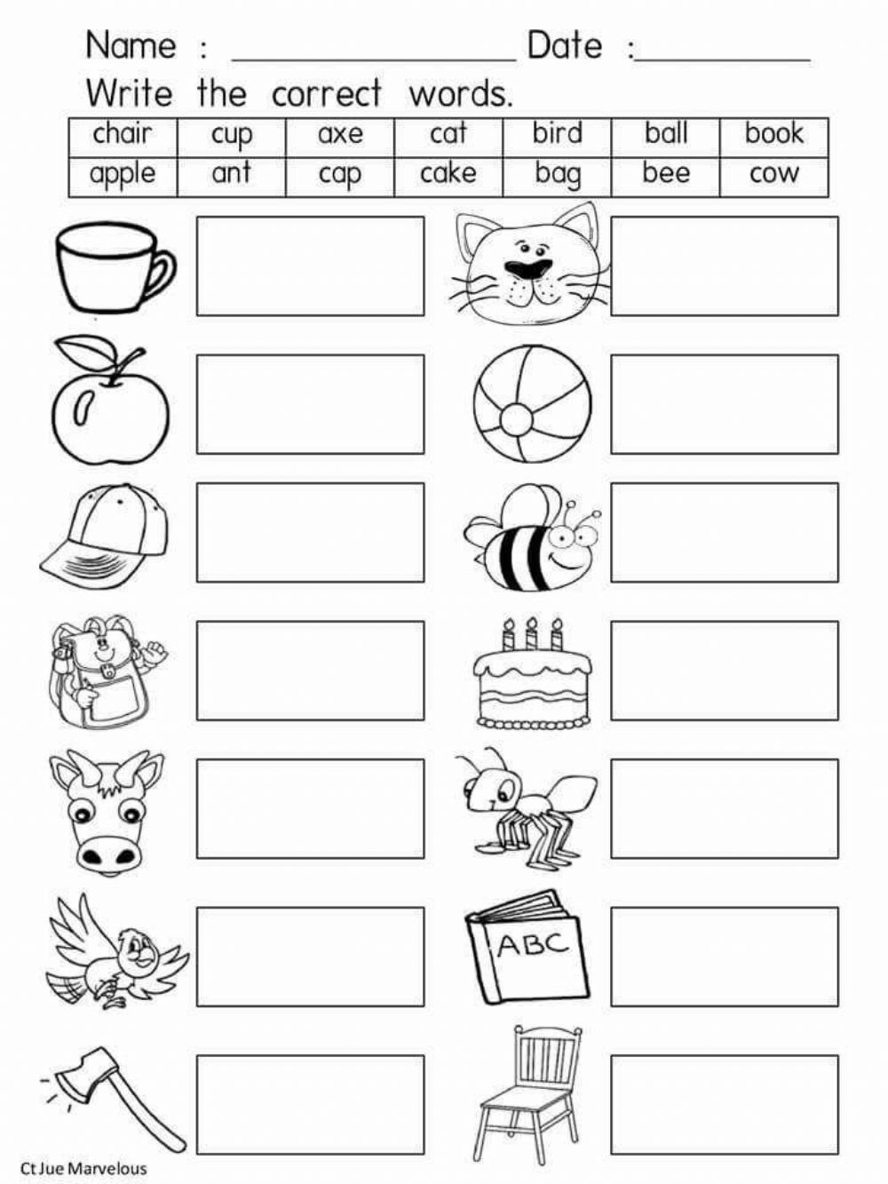 40 English worksheets for kindergarten