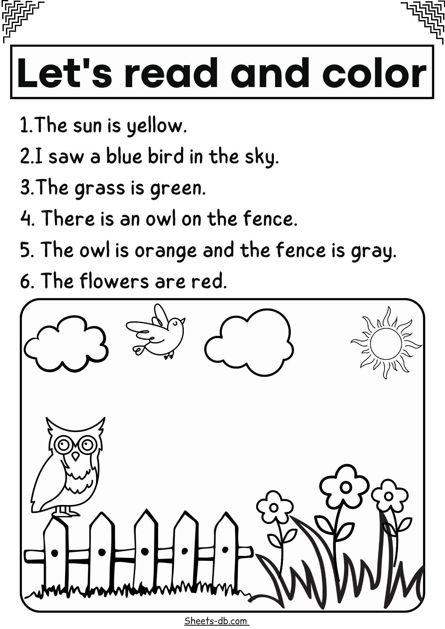 40 English worksheets for kindergarten