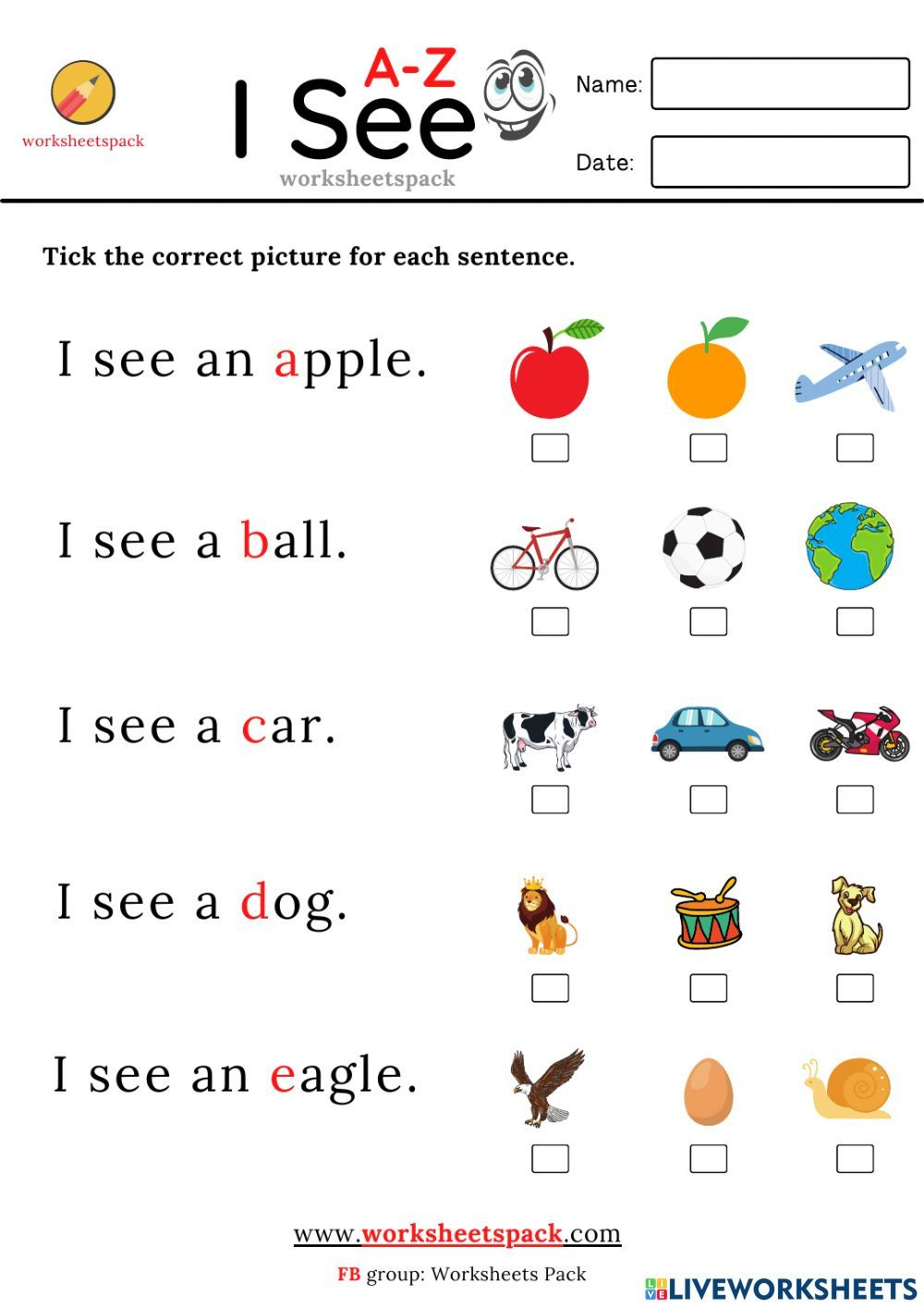 40 English worksheets for kindergarten