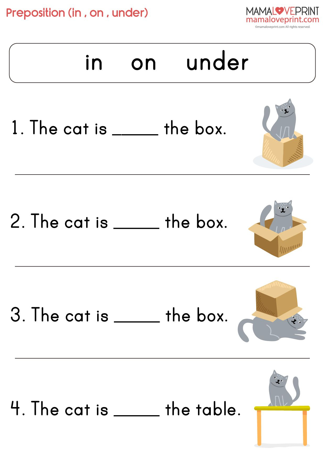40 English worksheets for kindergarten