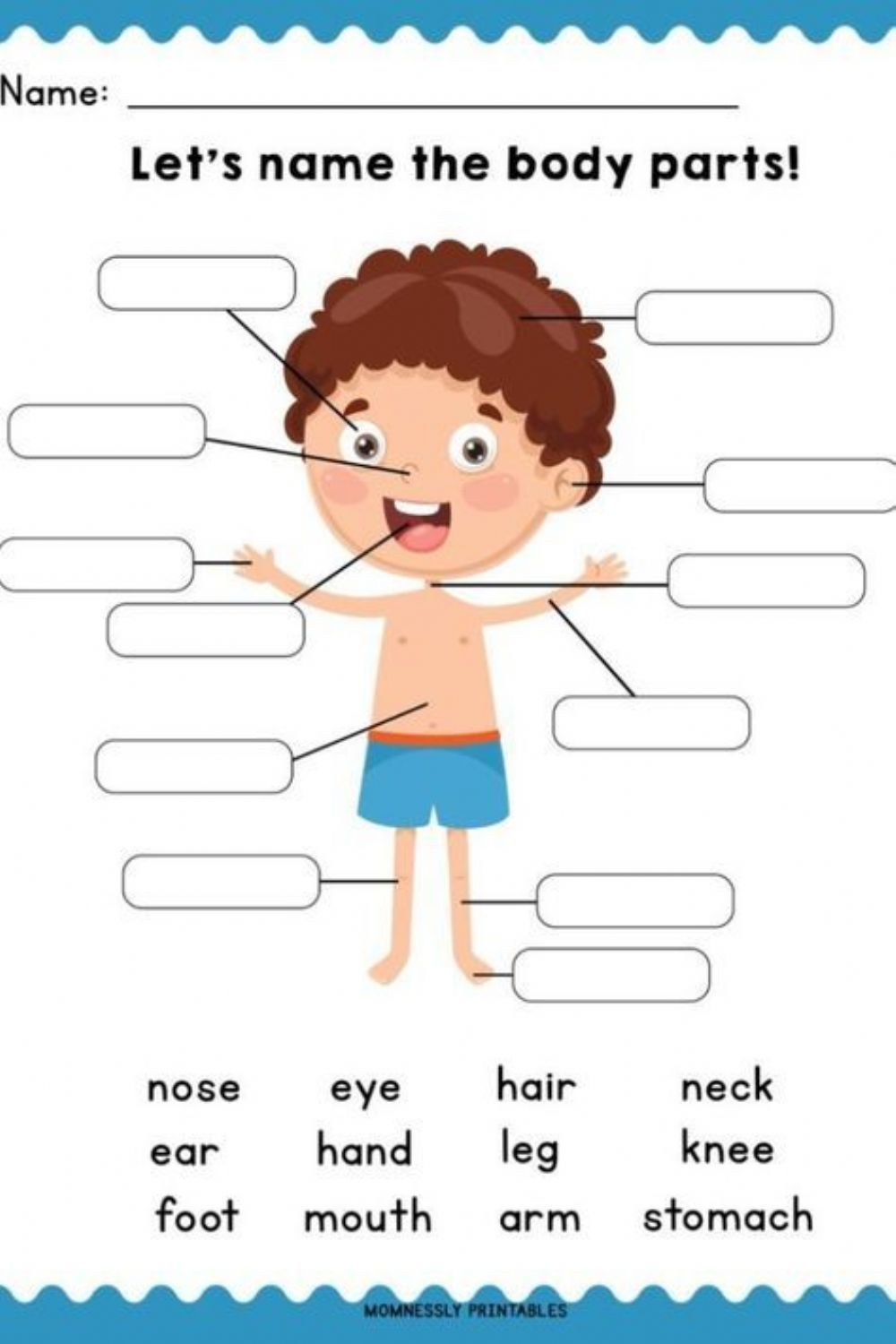41 Body Parts for Kids Worksheets