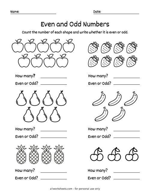 49 Odd and even numbers worksheets