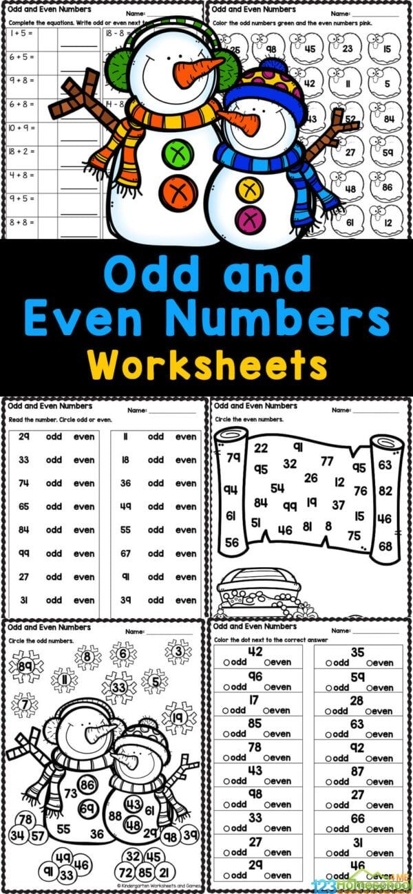 49 Odd and even numbers worksheets