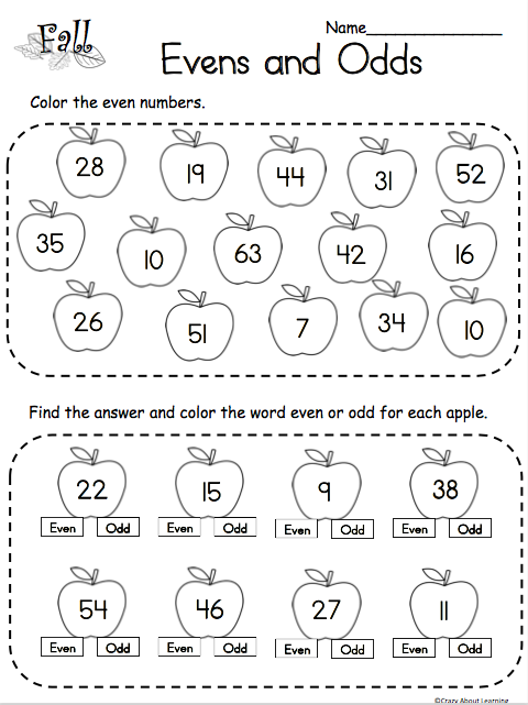 49 Odd and even numbers worksheets