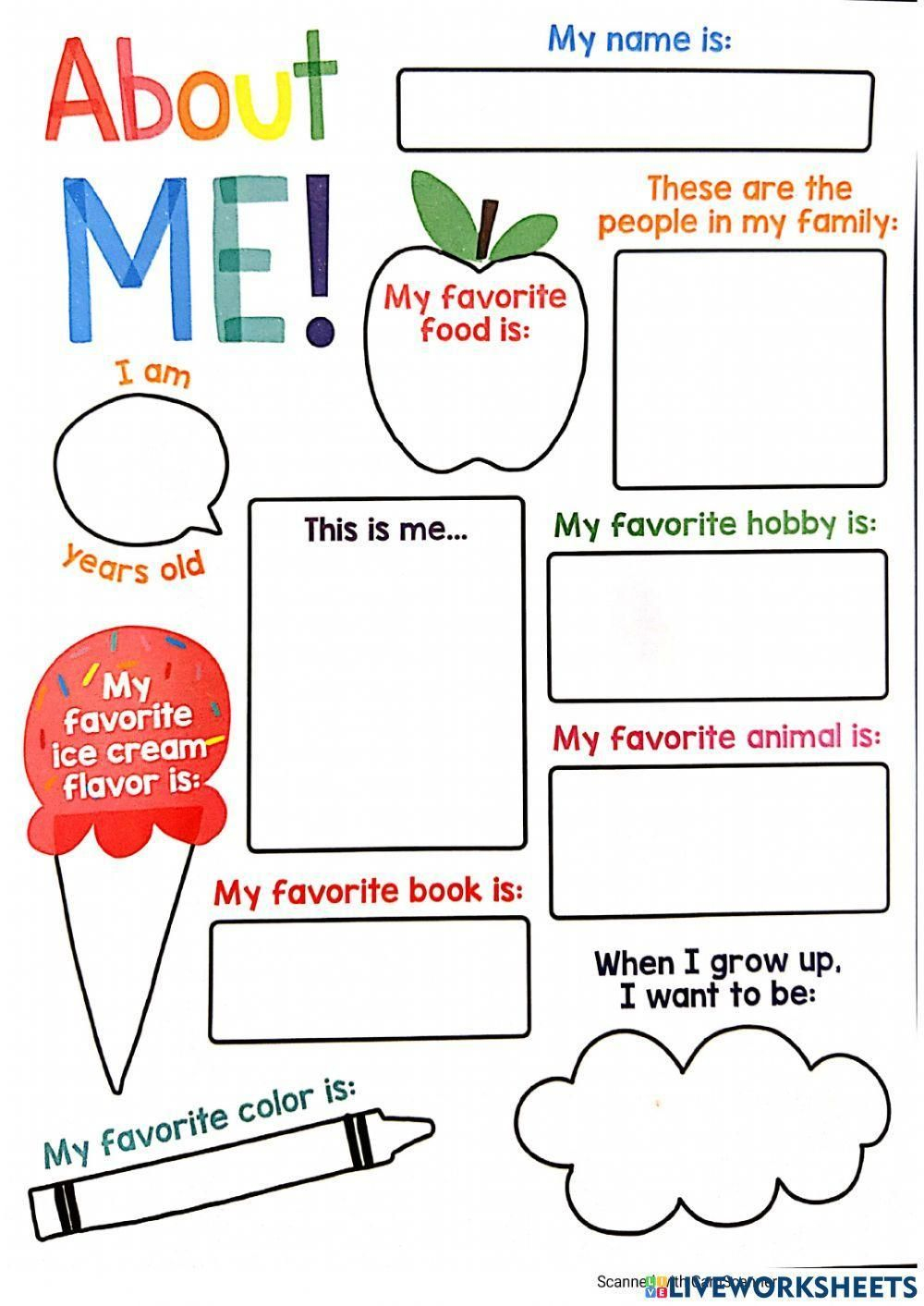 All About Me online exercise for 3