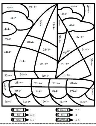 Division Coloring By Numbers – Worksheet School