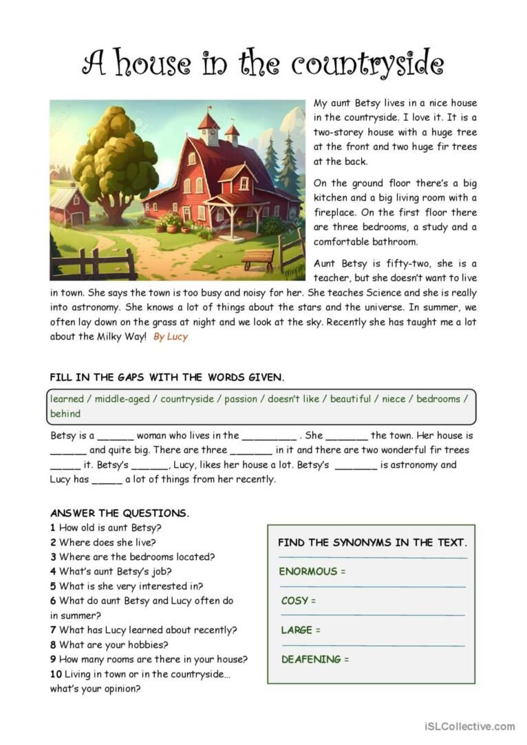 Easy reading – A house in the countryside