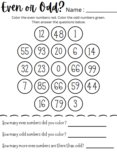 Even or Odd? Worksheet Pack