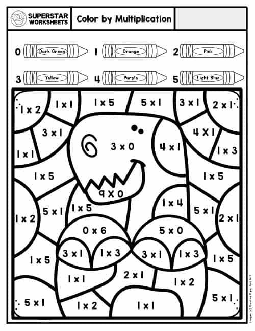 Free Multiplication Color By Number