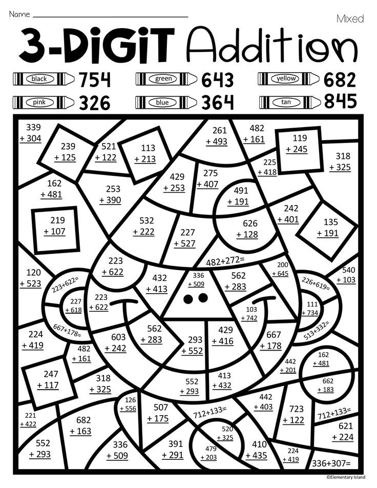 Happy New Year Bulletin Board 3 Digit Addition Color by Number New Years