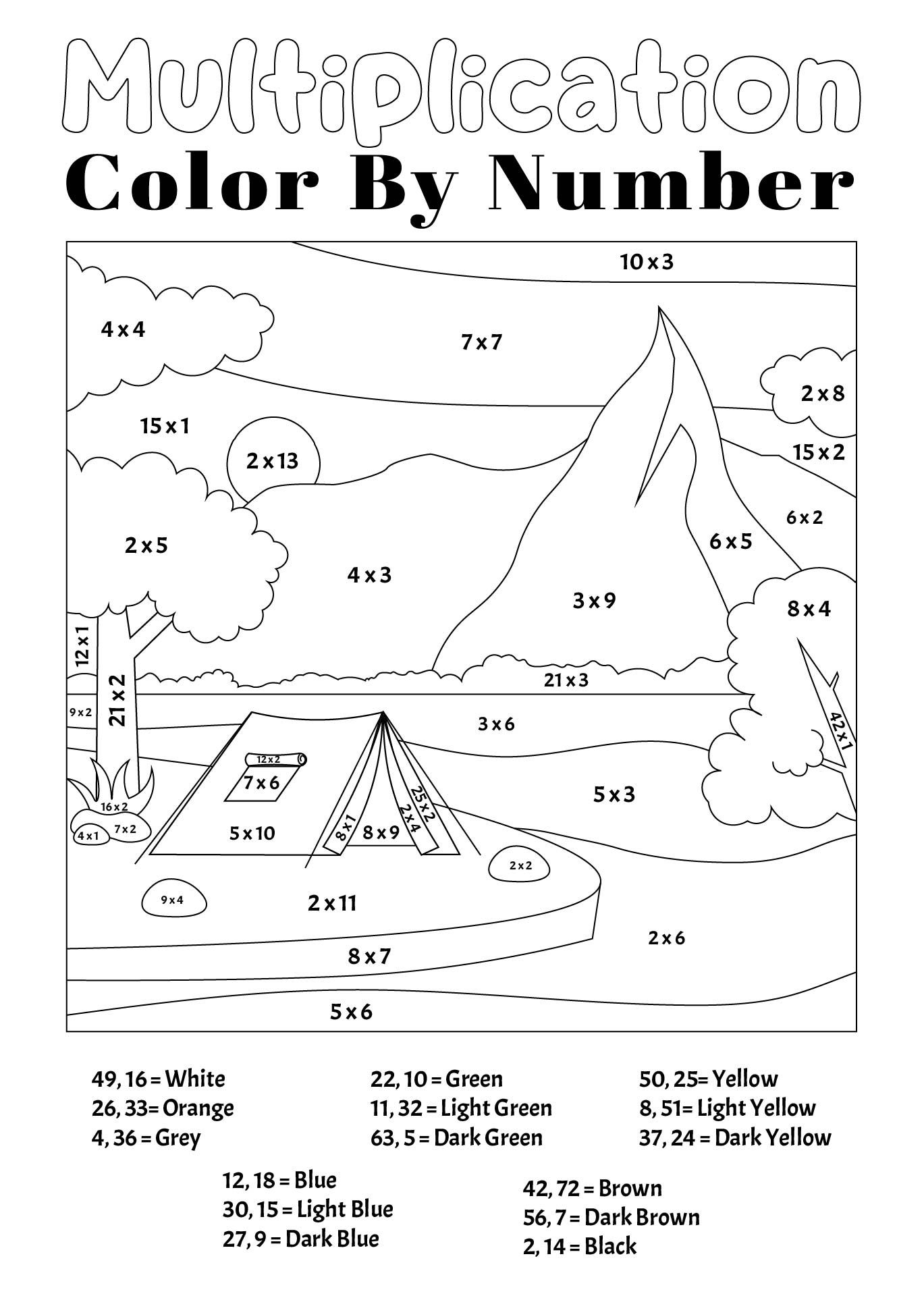 Multiplication Coloring Pages – 10 Free PDF Printables | Printablee