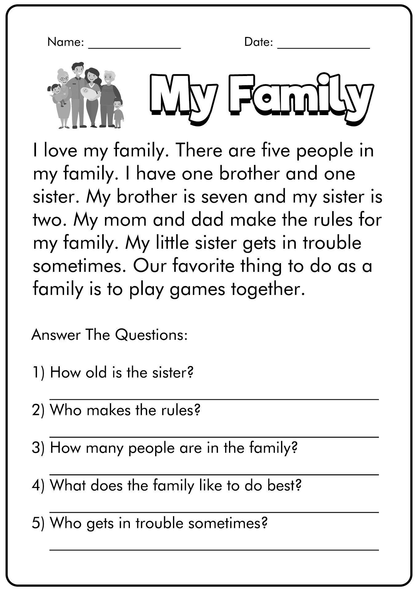 Reading comprehension for kids