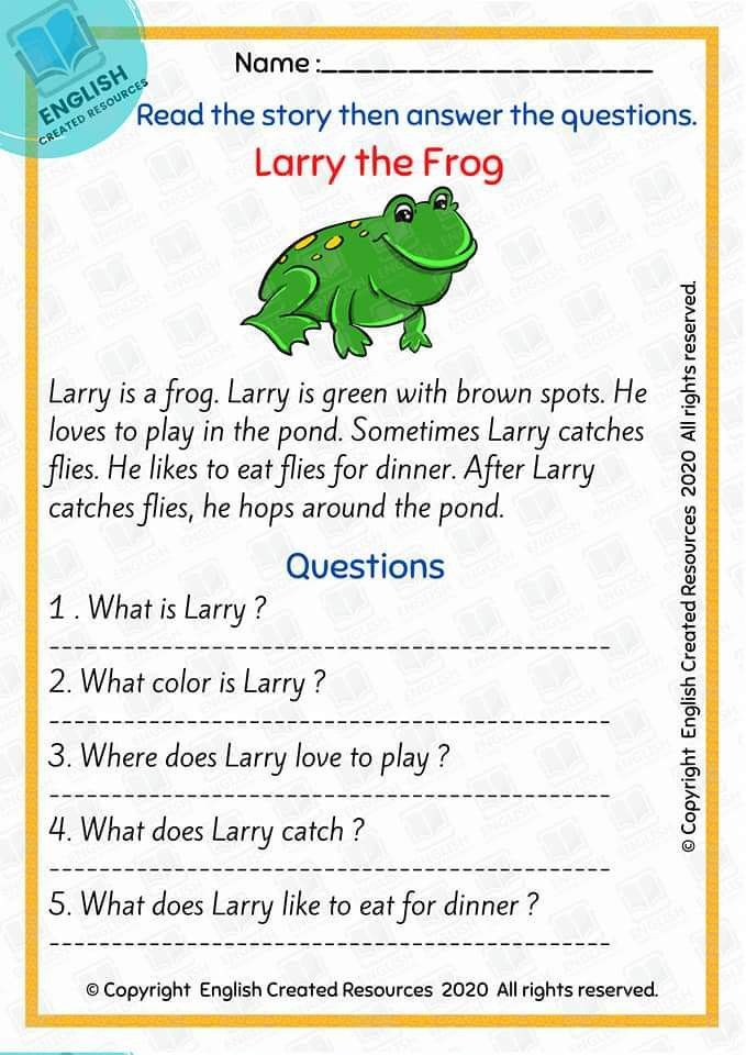 Reading comprehension for kids