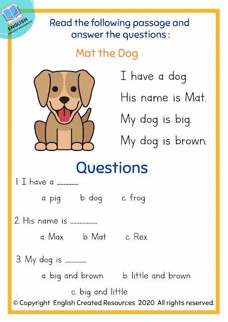Reading comprehension for kids