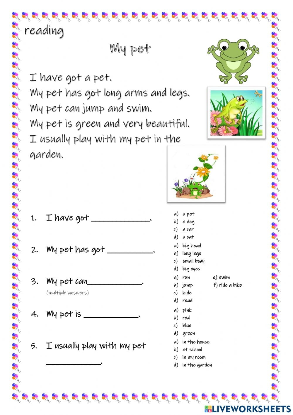 25 Reading Comprehension Worksheets
