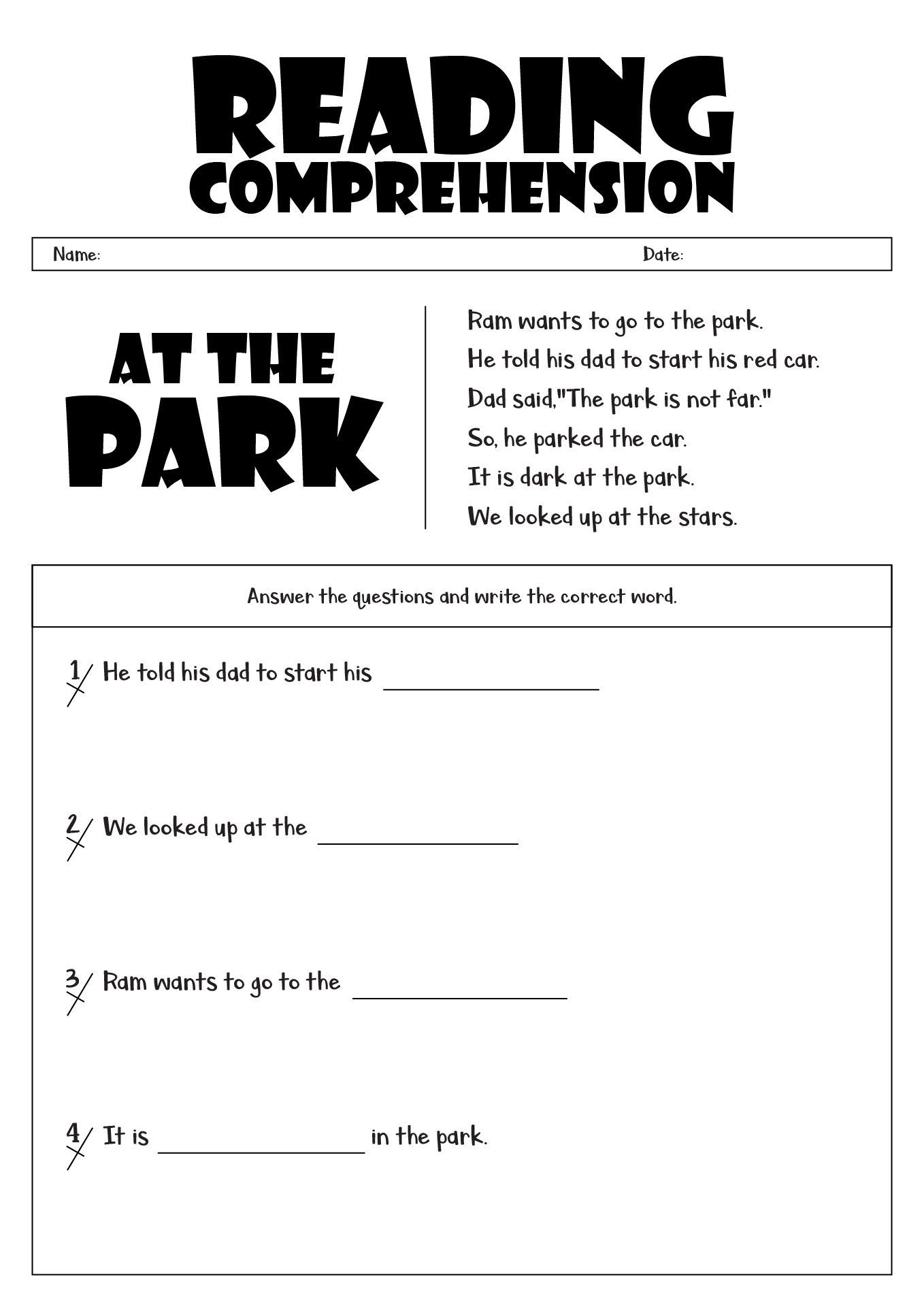 25 Reading Comprehension Worksheets