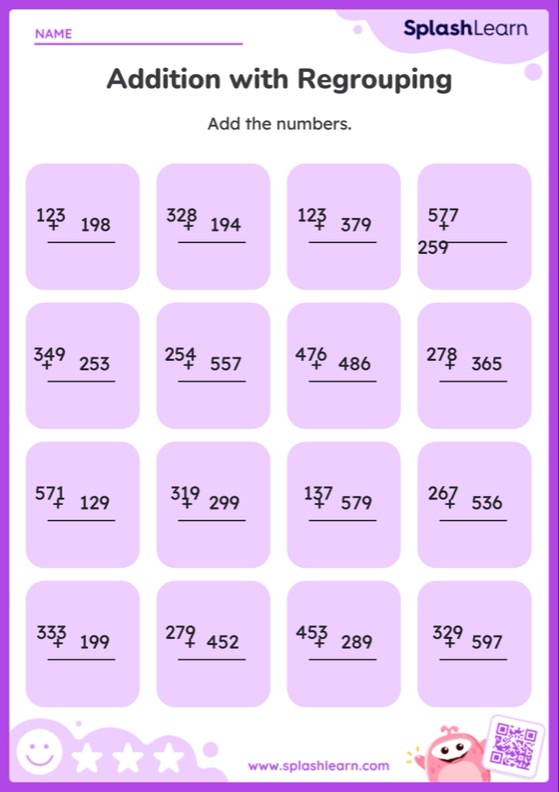 20 Year 4 Maths 3Digit Addition With Regrouping Worksheets Free