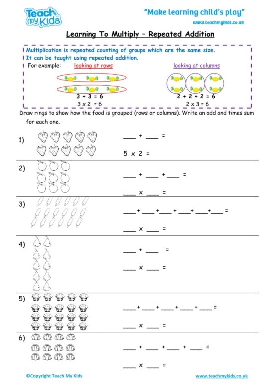 30 Multiplication As Repeated Addition Worksheets Worksheets Decoomo