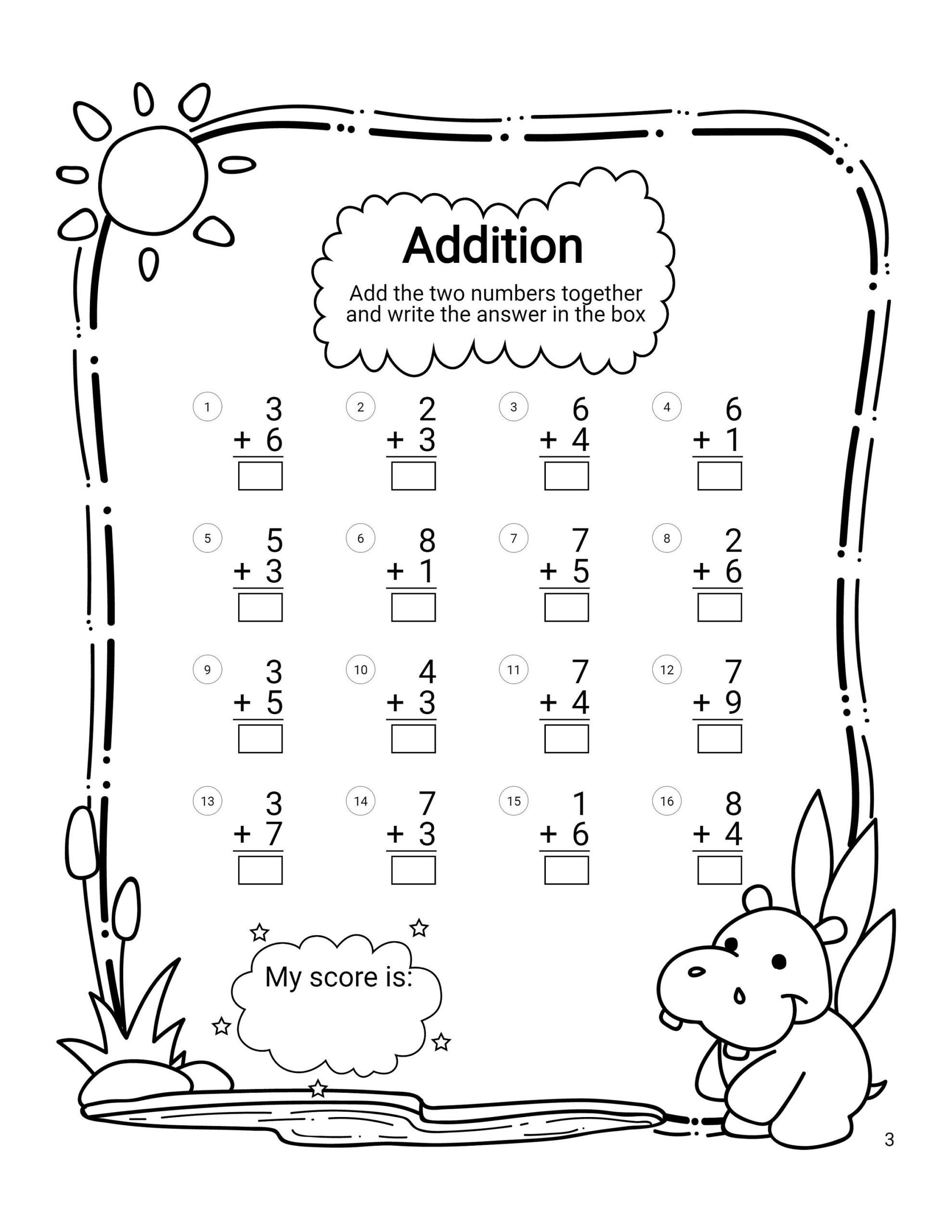 Addition And Subtraction For Kindergarten Worksheets Kindergarten