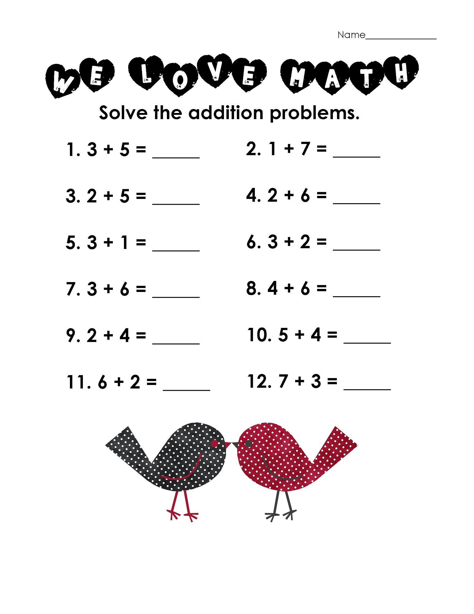 Addition Worksheets for Grade 1 Activity Shelter