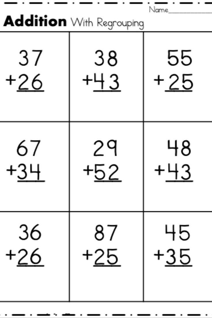 Addition with Regrouping Worksheets Addition with regrouping