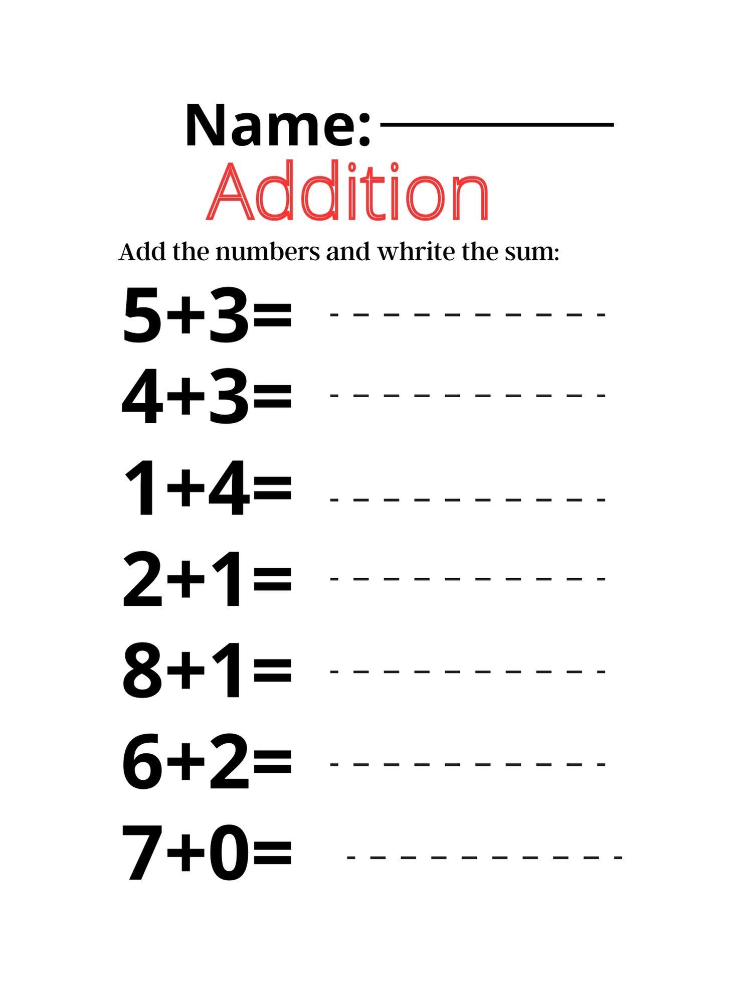 Kindergarten Math Practice Worksheets