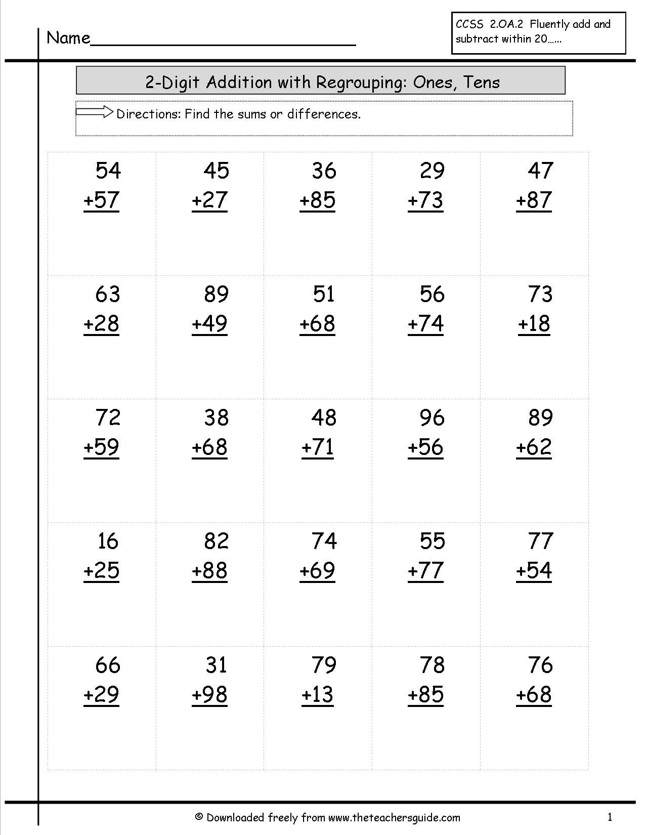 Regrouping Worksheets