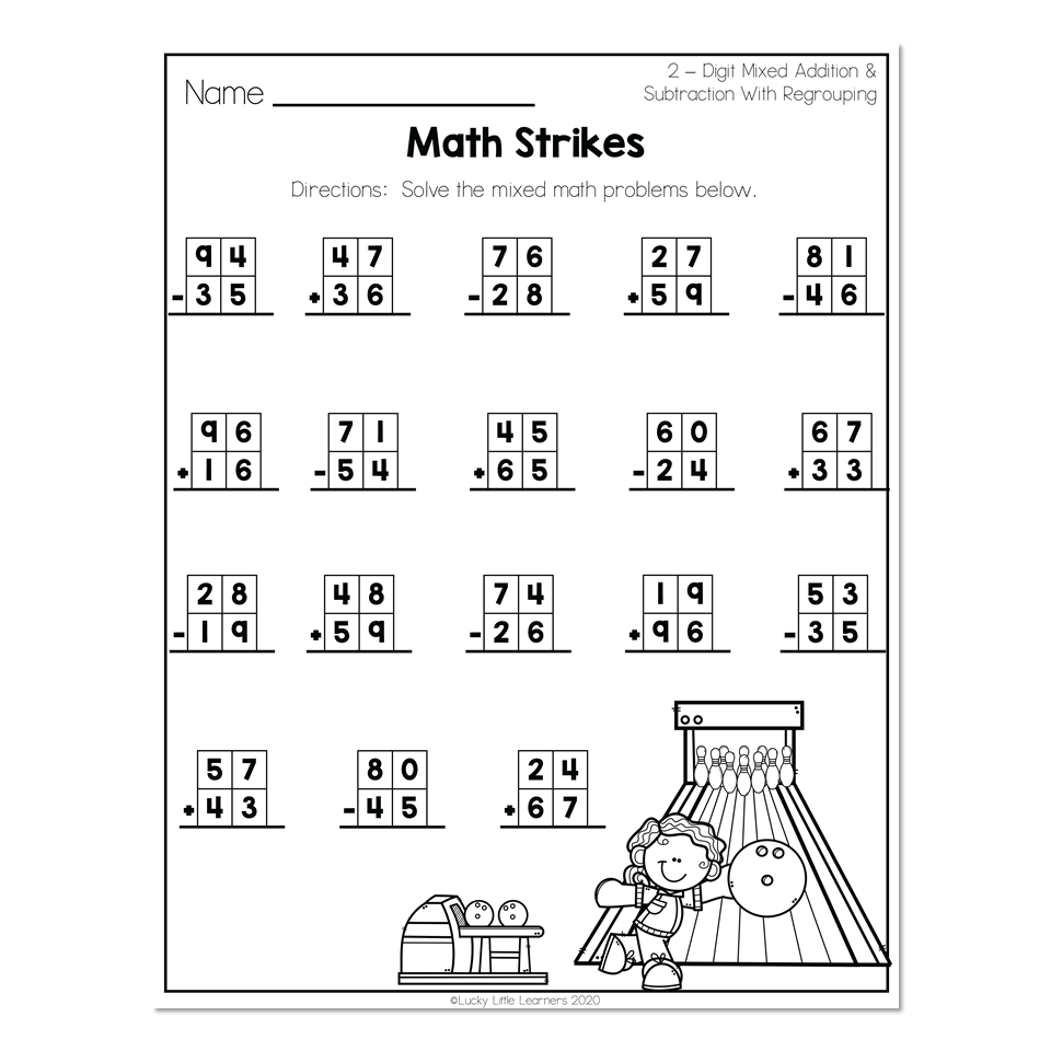Addition And Subtraction Worksheets For Grade 2