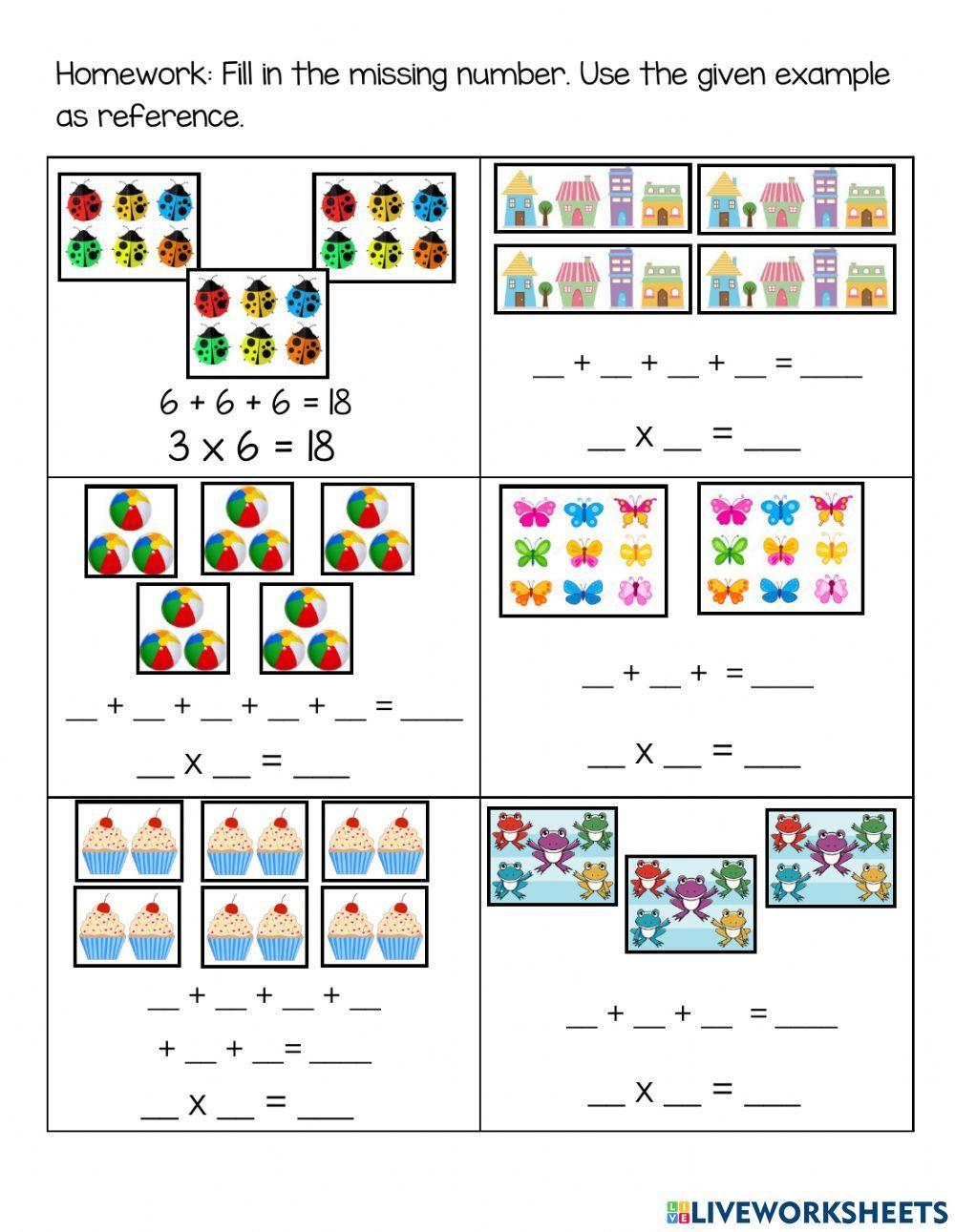 Free repeated addition worksheet grade 2 Download Free repeated