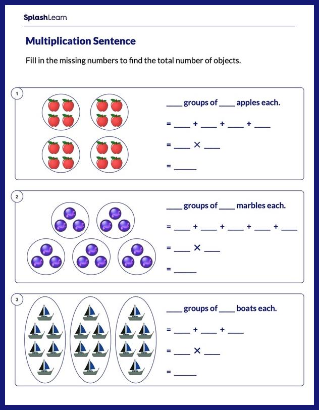 Multiply Using Repeated Addition for Equal Groups Worksheet